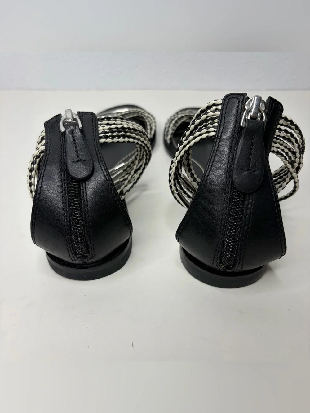 Tory Burch Mignon Braided Ankle-Strap Leather Sandals size 6
